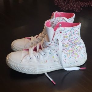 Girls Confetti Converse Hightop Size 2